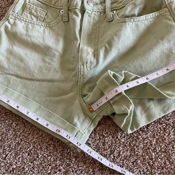 🚨Wild Fable Green Checker Highest Rise Mom Shorts Womens 2 Cuffed Skater Grunge - Picture 12 of 14